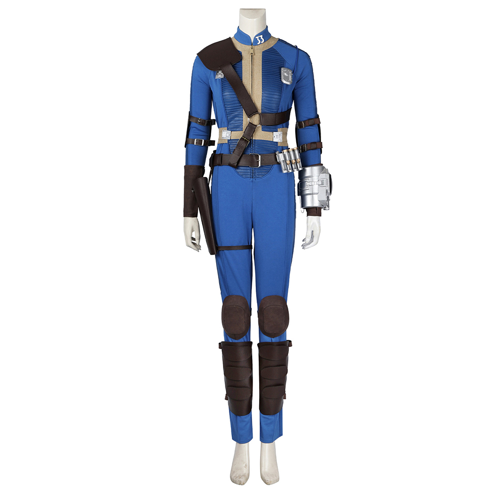 Fallout 4 Lucy MacLean Cosplay Men Ladies Jumpsuit Halloween Carnival Blue Suits - Picture 49 of 75