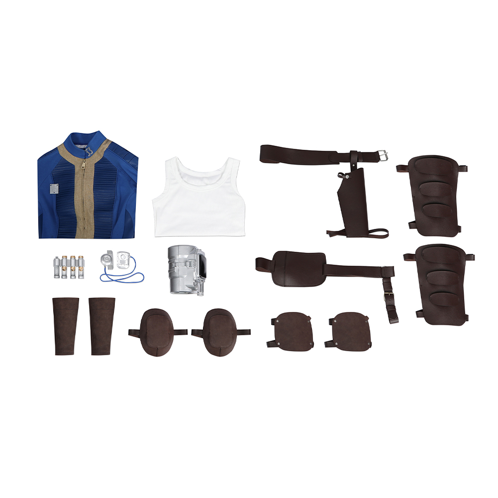 Fallout 4 Lucy MacLean Cosplay Men Ladies Jumpsuit Halloween Carnival Blue Suits - Picture 48 of 75