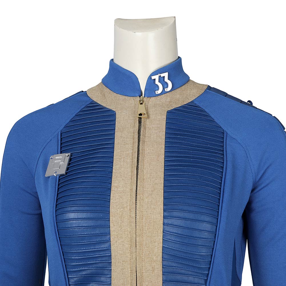 Fallout 4 Lucy MacLean Cosplay Men Ladies Jumpsuit Halloween Carnival Blue Suits - Picture 36 of 75