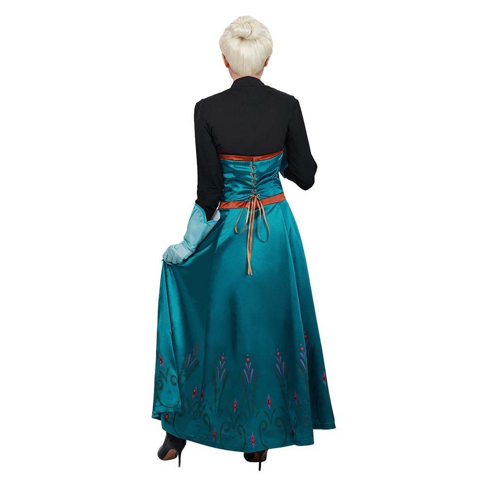 Princess Anna Coronation Dark Green Dress Halloween Cosplay Queen Fancy  Costume | eBay