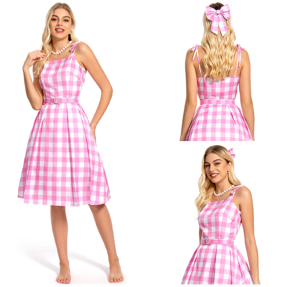 2023 Barbie Margot Robbie Barbie Cosplay Costume/Hat Disguise party outfits - Picture 13 of 22