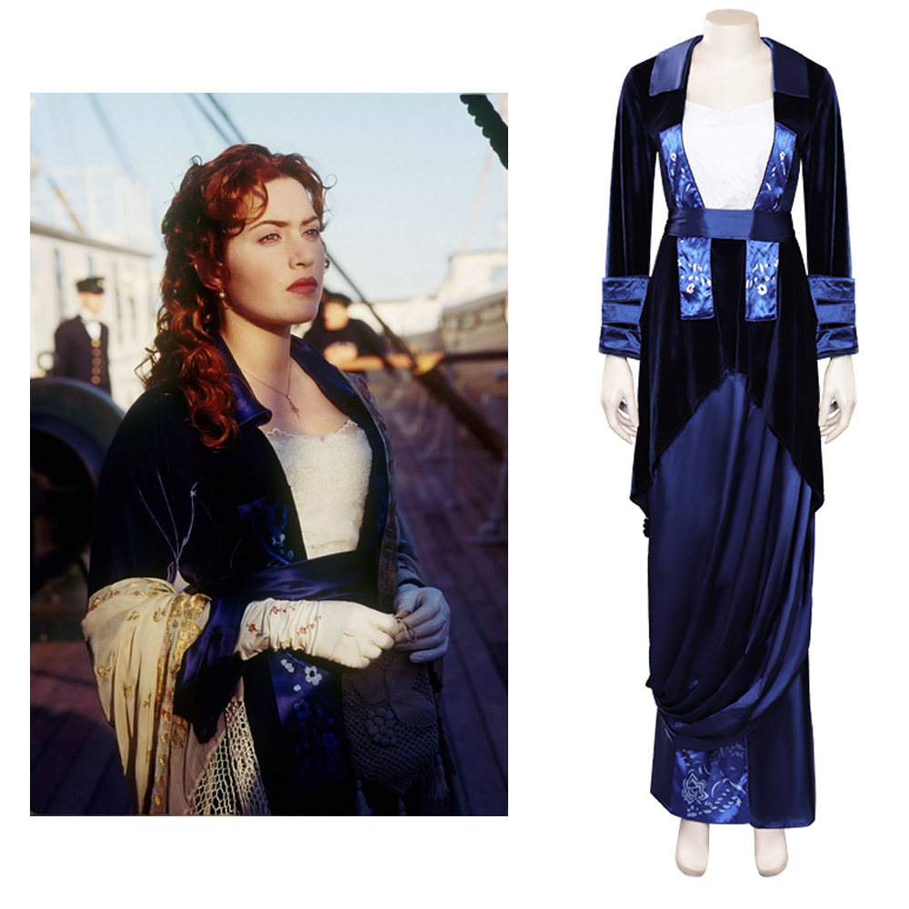 Titanic Rose DeWitt Bukater Cosplay Dress Lady Dark Blue Long Dress Women Skirts | eBay UK Titanic Rose DeWitt Bukater Cosplay Dress Lady Dark Blue Long Dress Women Skirts | eBay UK