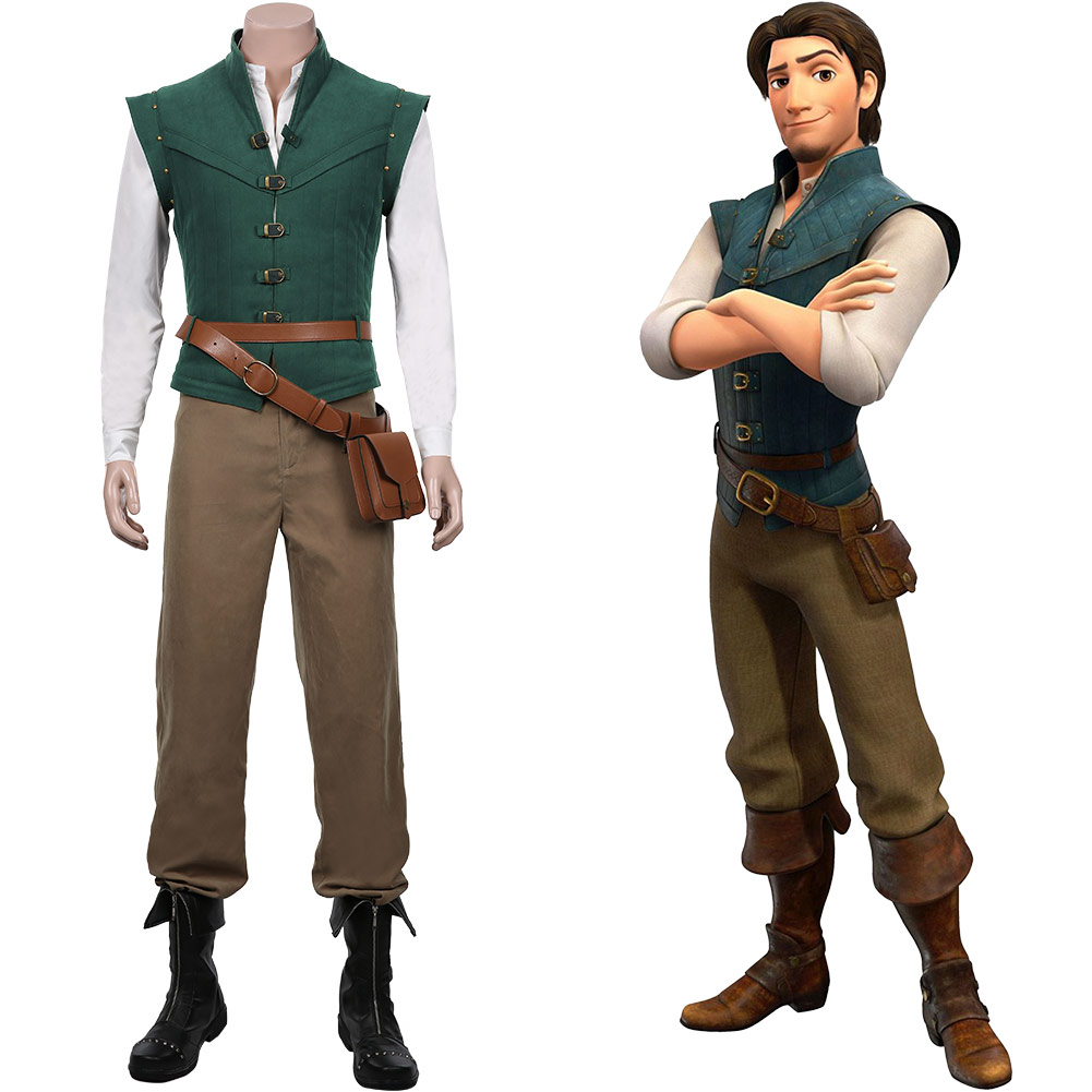 Tangled-Flynn Rider Cosplay Costume Vest Outfit Carnival Uniform Halloween Mens - Picture 13 of 30