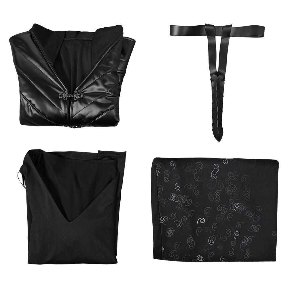 Harry Potter Bellatrix Lestrange Cosplay Costume Black Dress Halloween Outfits - Picture 20 of 56