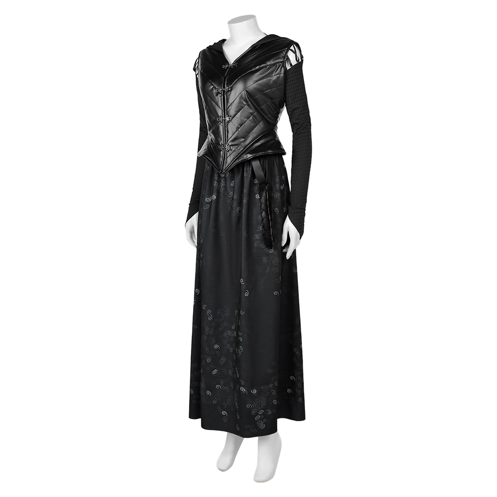 Harry Potter Bellatrix Lestrange Cosplay Costume Black Dress Halloween Outfits - Picture 25 of 56