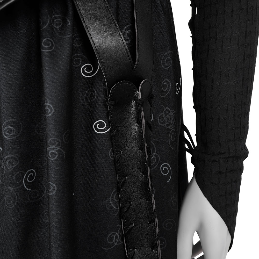 Harry Potter Bellatrix Lestrange Cosplay Costume Black Dress Halloween Outfits - Picture 30 of 56