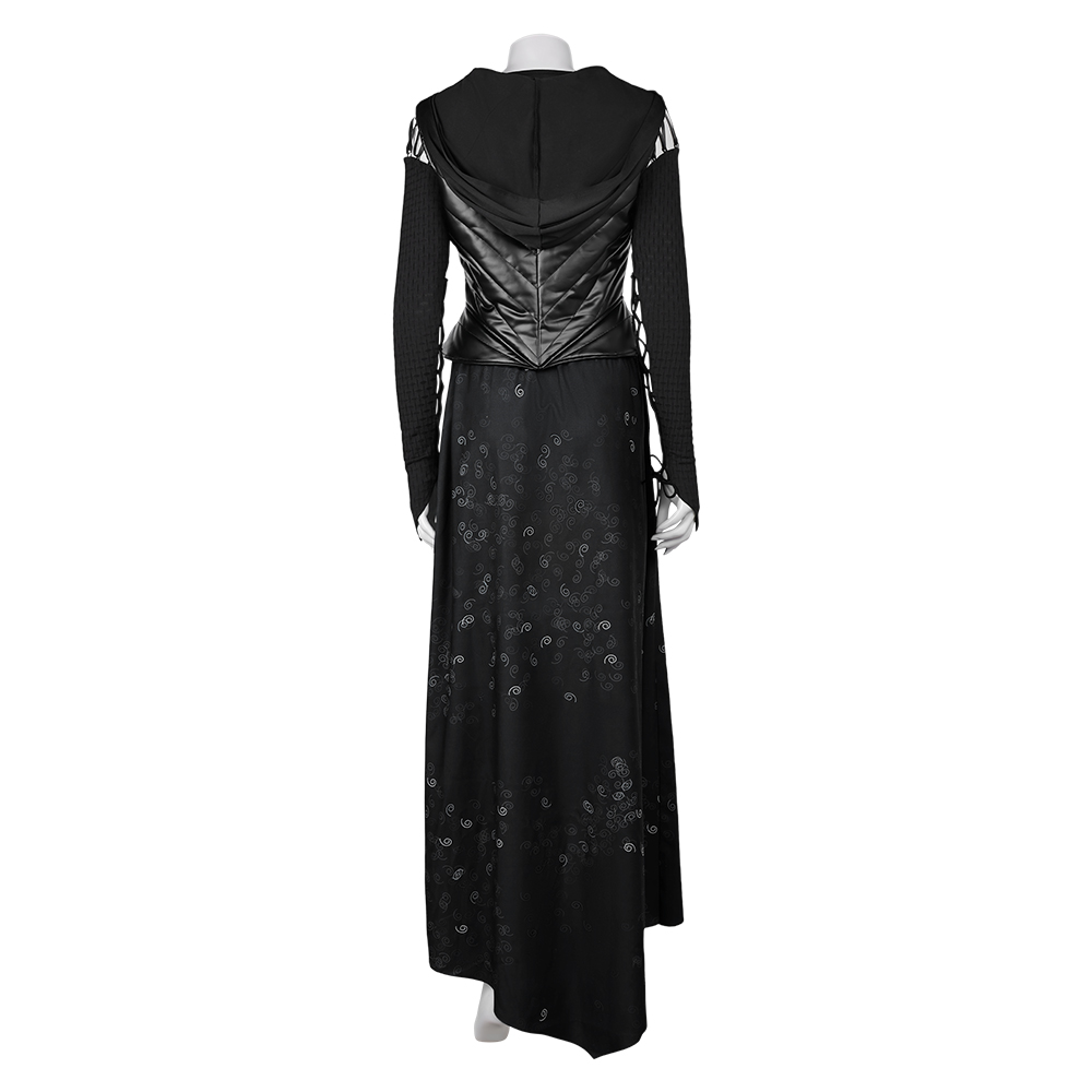 Harry Potter Bellatrix Lestrange Cosplay Costume Black Dress Halloween Outfits - Picture 37 of 56