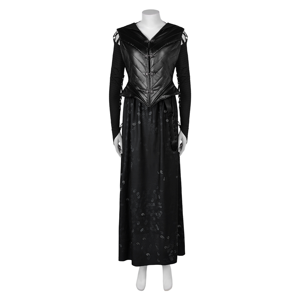 Harry Potter Bellatrix Lestrange Cosplay Costume Black Dress Halloween Outfits - Picture 46 of 56