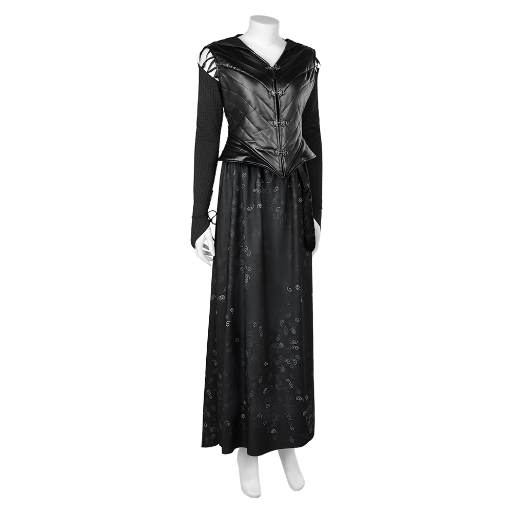 Harry Potter Bellatrix Lestrange Cosplay Costume Black Dress Halloween Outfits - Picture 48 of 56