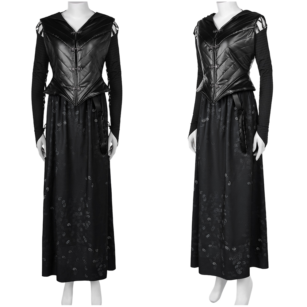 Harry Potter Bellatrix Lestrange Cosplay Costume Black Dress Halloween Outfits - Picture 55 of 56