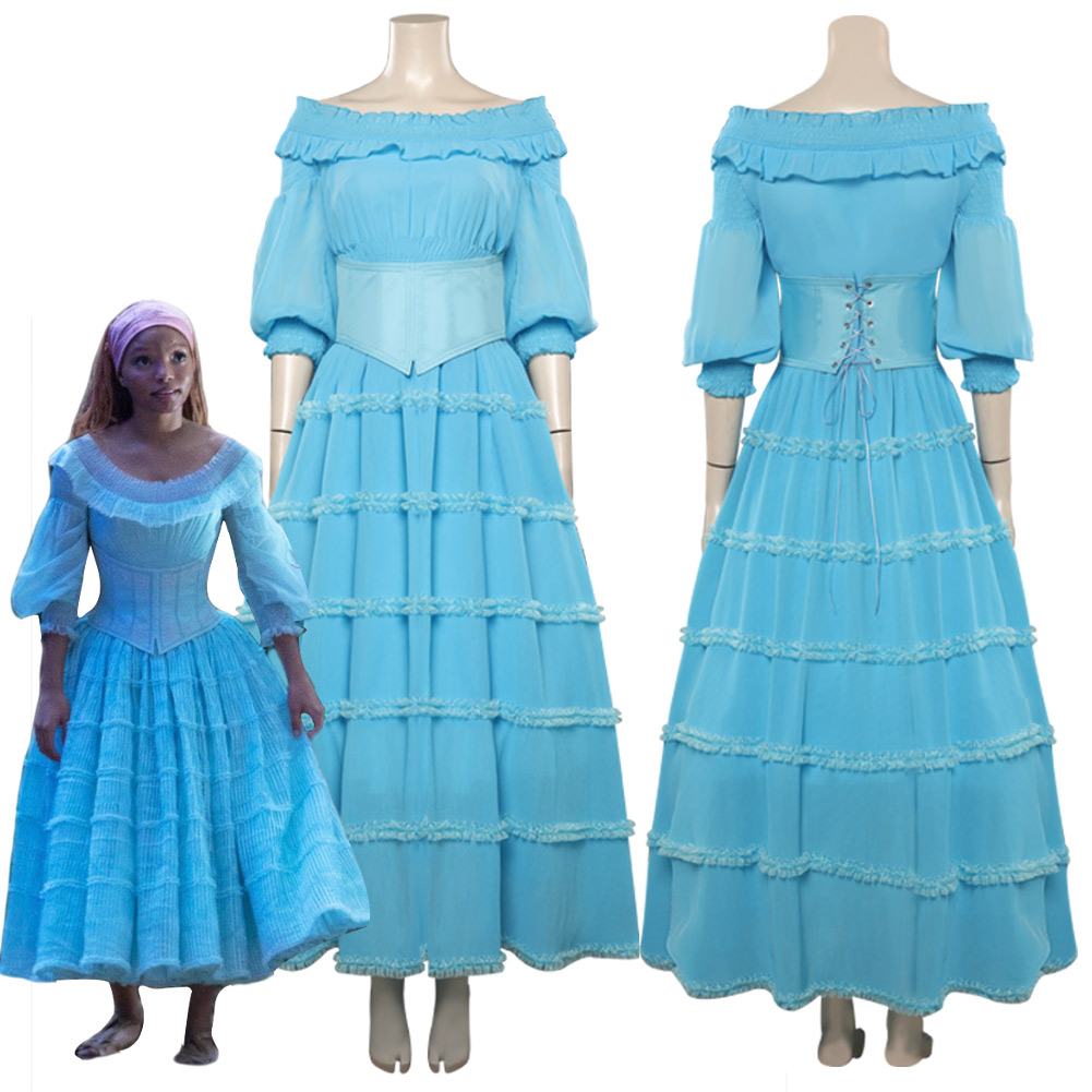 Sparkly Blue Dress Ariel Clearance Ariel Robe Bleu The Little Mermaid Ariel  Cosplay Costume Outfits Halloween Carnival Suit Dress UK