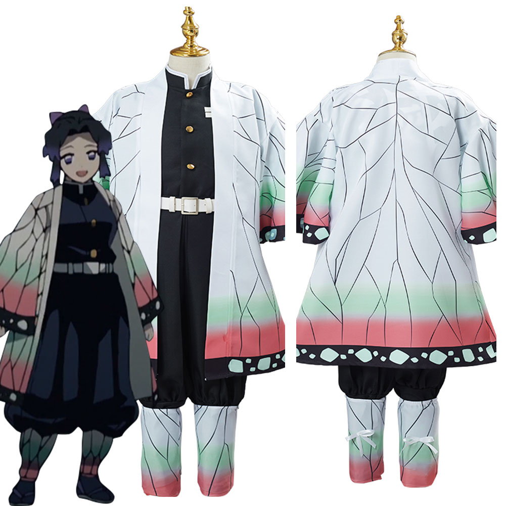 Kids Demon Slayer Kochou Shinobu Cosplay Costume Outfit Halloween Carnival Suit - Picture 12 of 59
