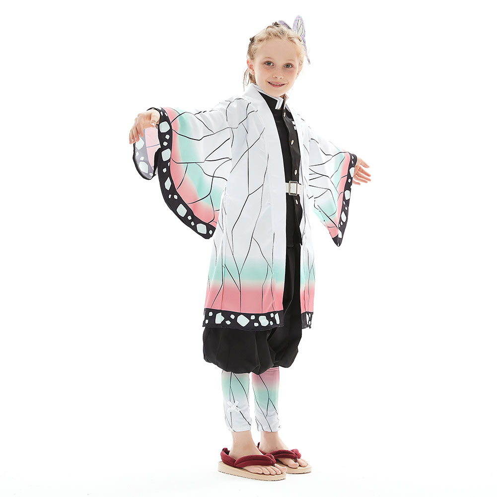 Kids Demon Slayer Kochou Shinobu Cosplay Costume Outfit Halloween Carnival Suit - Picture 16 of 59