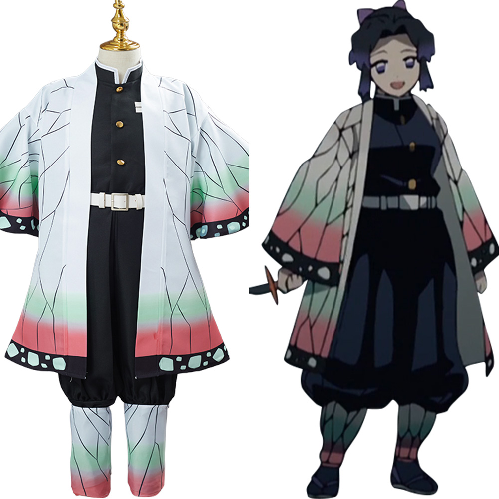 Kids Demon Slayer Kochou Shinobu Cosplay Costume Outfit Halloween Carnival Suit - Picture 24 of 59