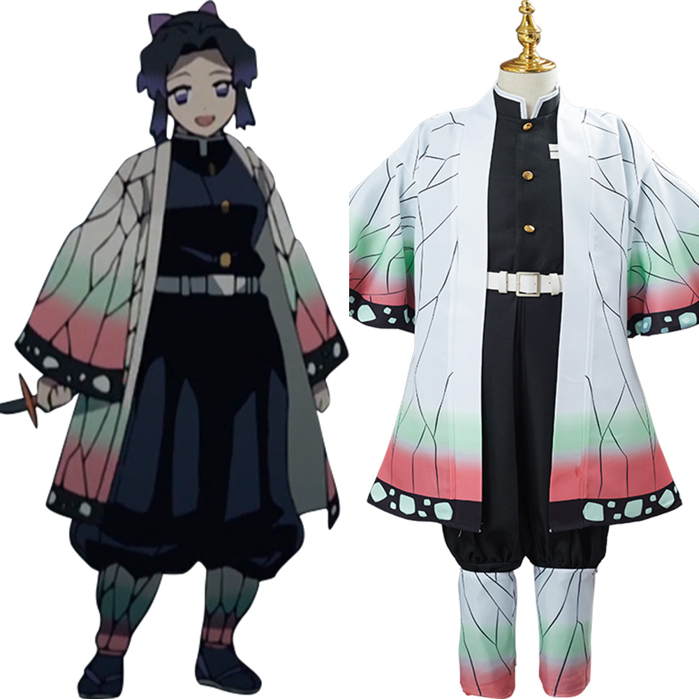 Kids Demon Slayer Kochou Shinobu Cosplay Costume Outfit Halloween Carnival Suit - Picture 35 of 59