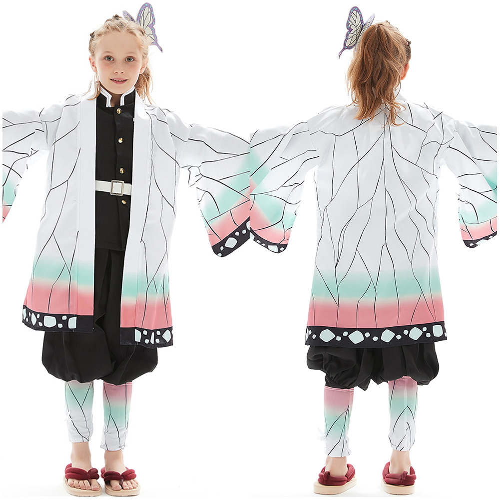 Kids Demon Slayer Kochou Shinobu Cosplay Costume Outfit Halloween Carnival Suit - Picture 46 of 59