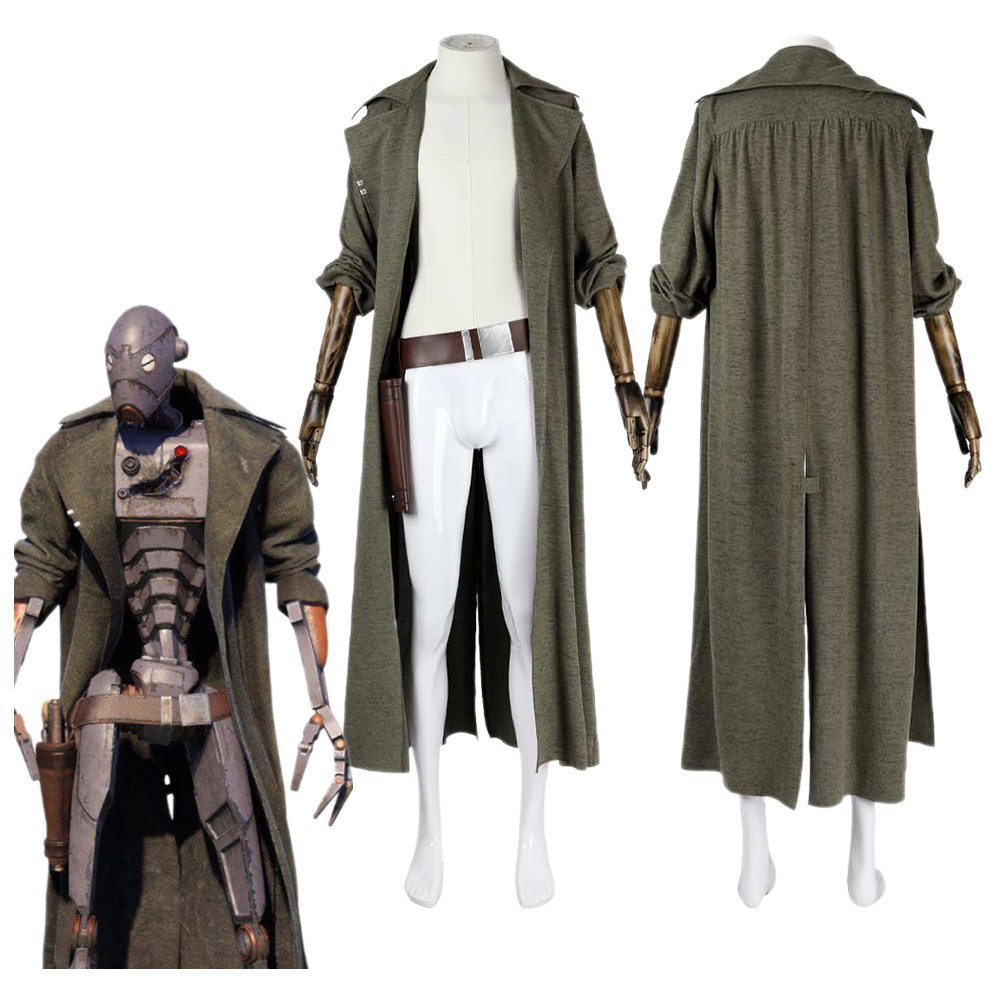 Star Wars Outlaws ND-5 Robot Outfits Cosplay Green Coat+Belt Halloween Carnival - Picture 14 of 78