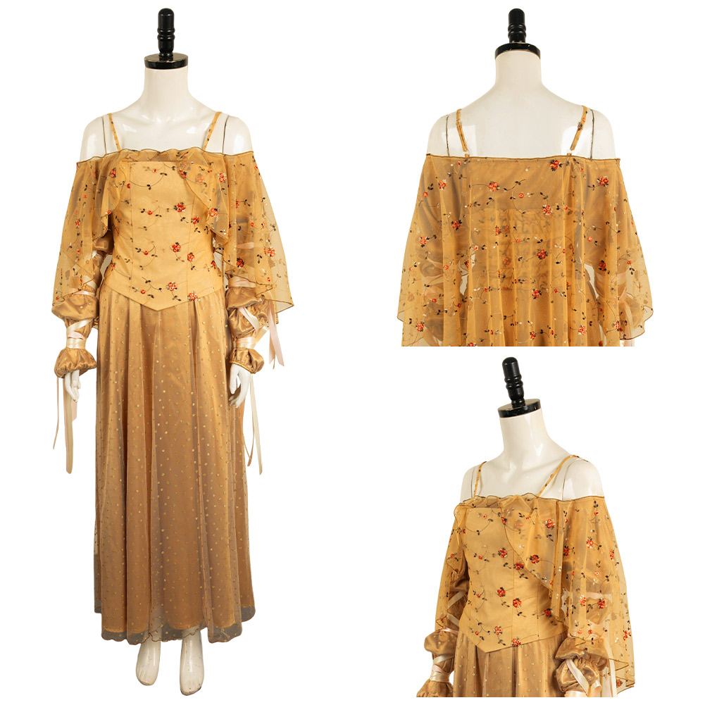 padme gold dress SW Padmé Amidala Yellow Dress Cosplay Costume For Adult Female Outfits –  Cosplaysky.ca main image 1