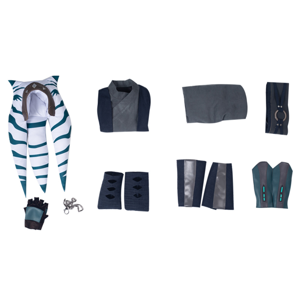 Star Wars Ahsoka Tano Mandalorian Cosplay Jedi Costume Outfit Halloween Carnival - Bild 69 von 106
