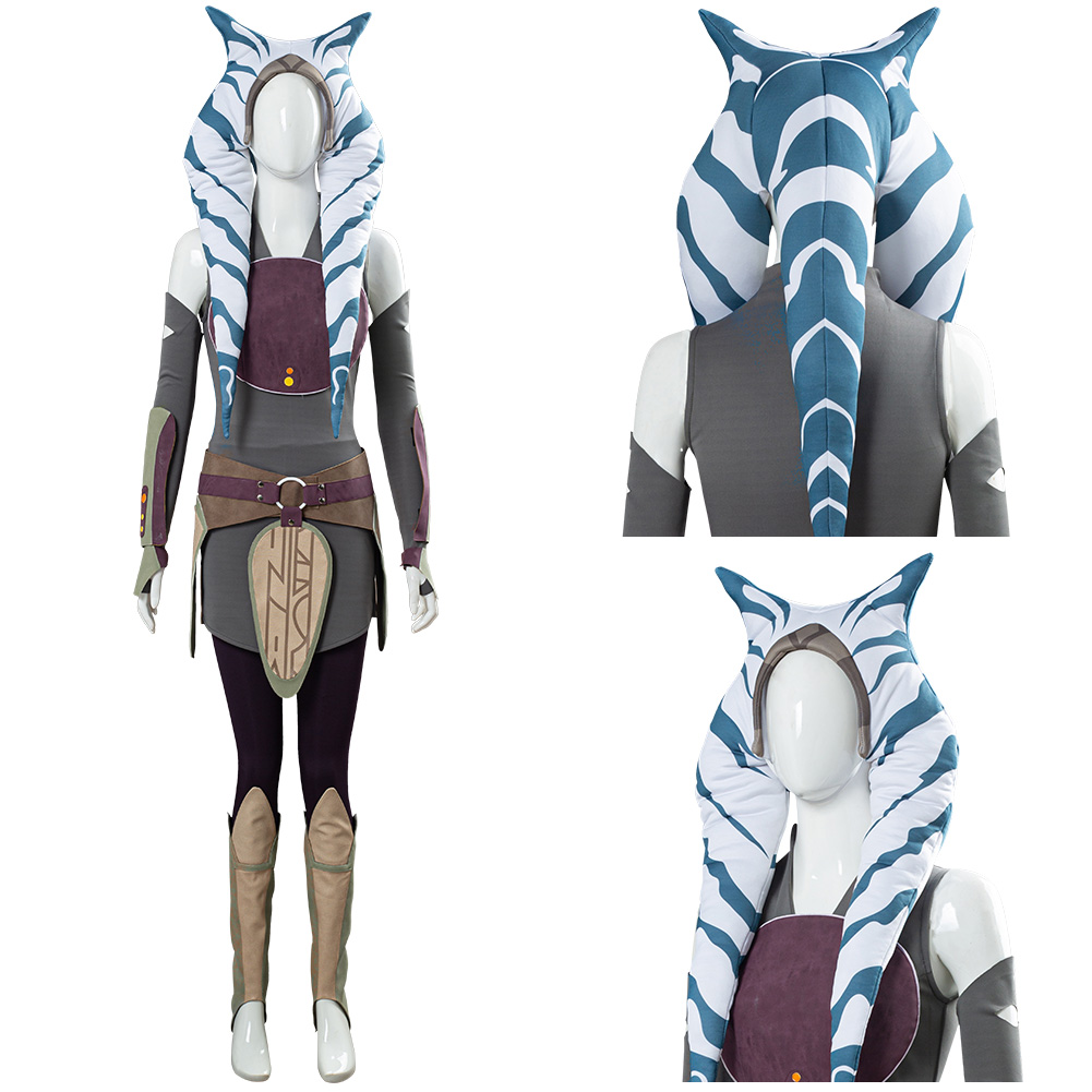 Star Wars Ahsoka Tano Mandalorian Cosplay Jedi Costume Outfit Halloween Carnival - Bild 95 von 106