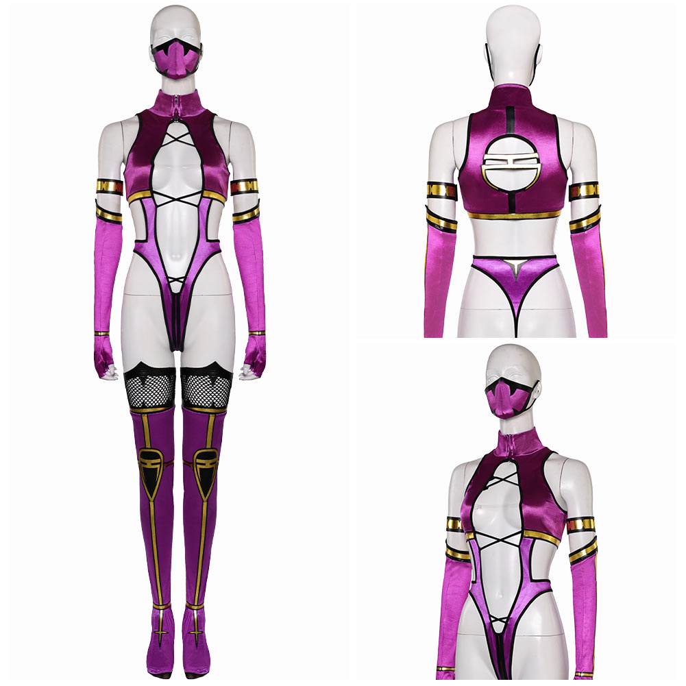 Mileena Cosplay Costume Halloween Mortal Game Kombat 9 sexy Purple
