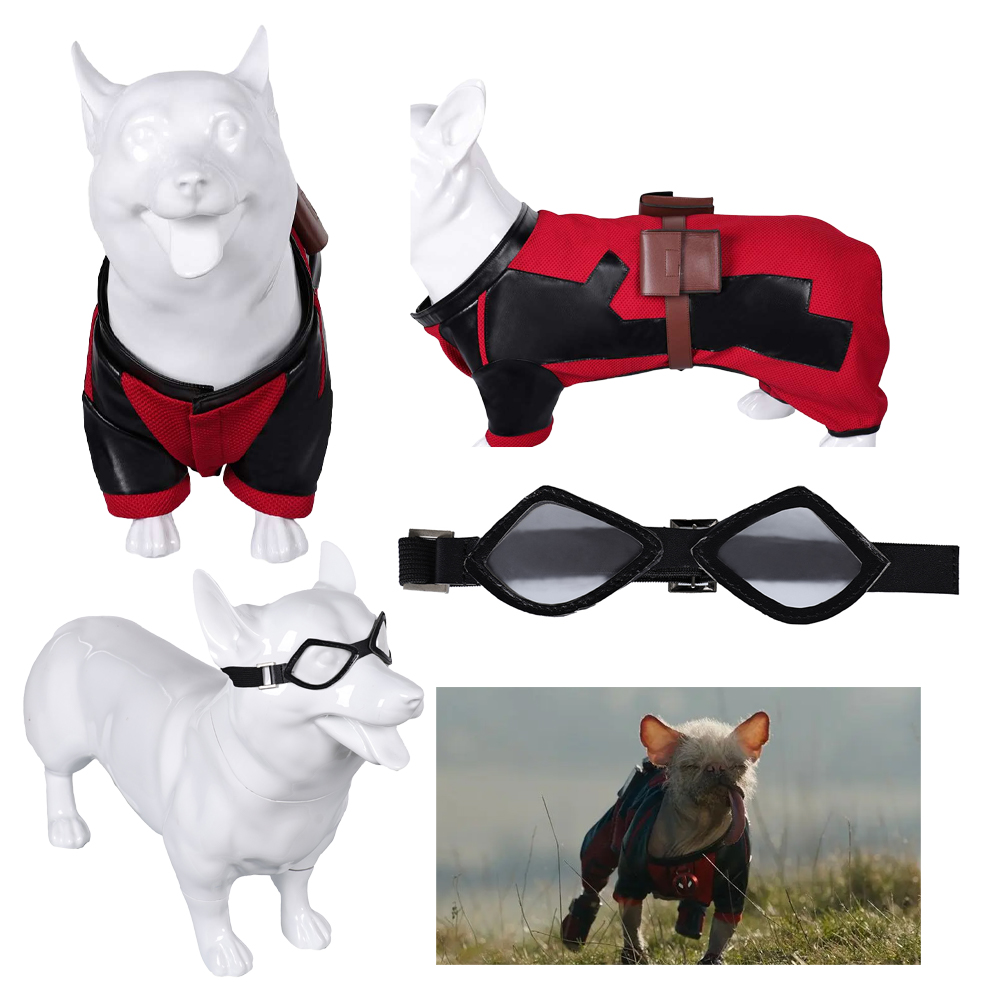 Deadpool 3 Dogpool Peggy Wolverine Mascotas Perros Arnés Cachorro Disfraz + Gafas + Insignia - Imagen 25 de 79