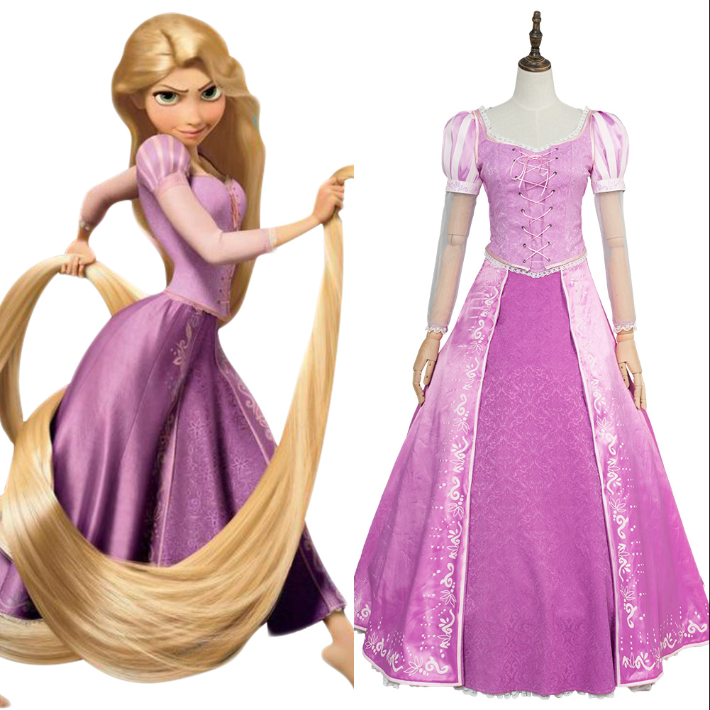 Tangled Princess Rapunzel Cosplay Costume Party Dress Halloween Outfit Women New - Picture 31 of 59