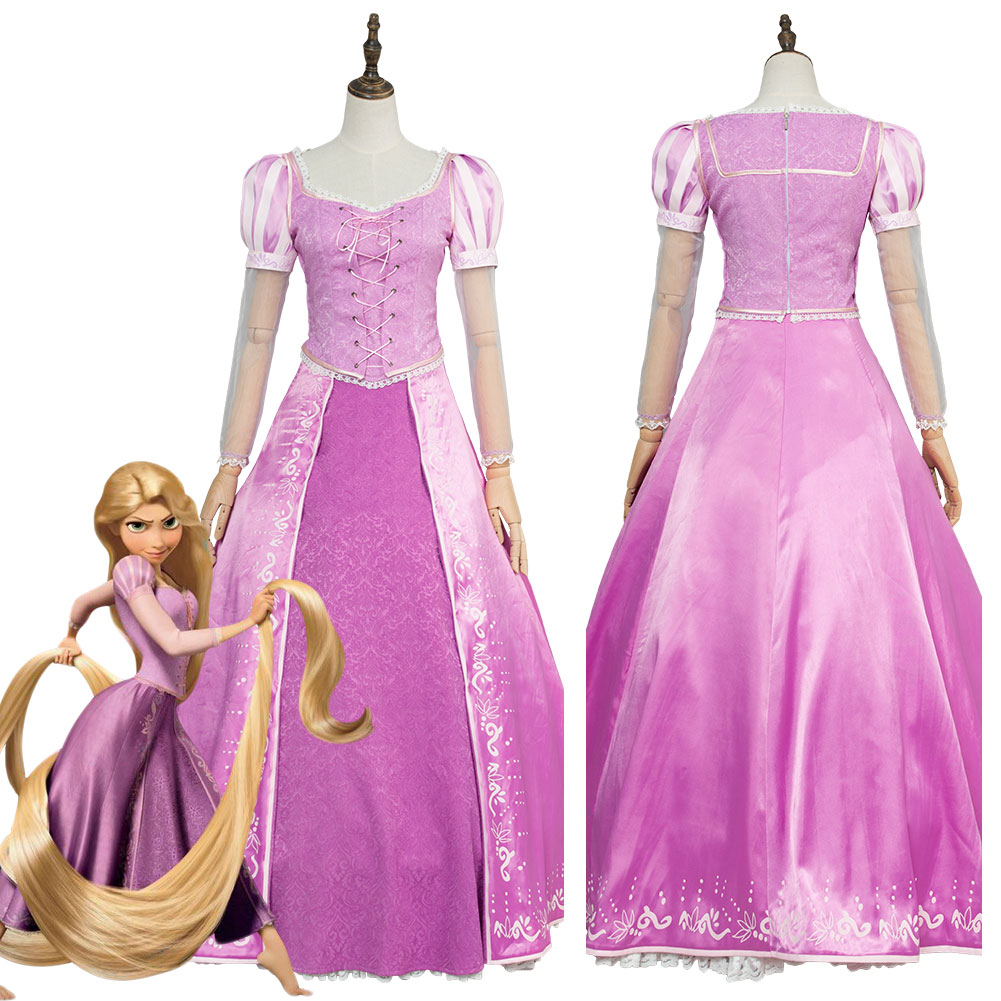Tangled Princess Rapunzel Cosplay Costume Party Dress Halloween Outfit Women New - Picture 34 of 59