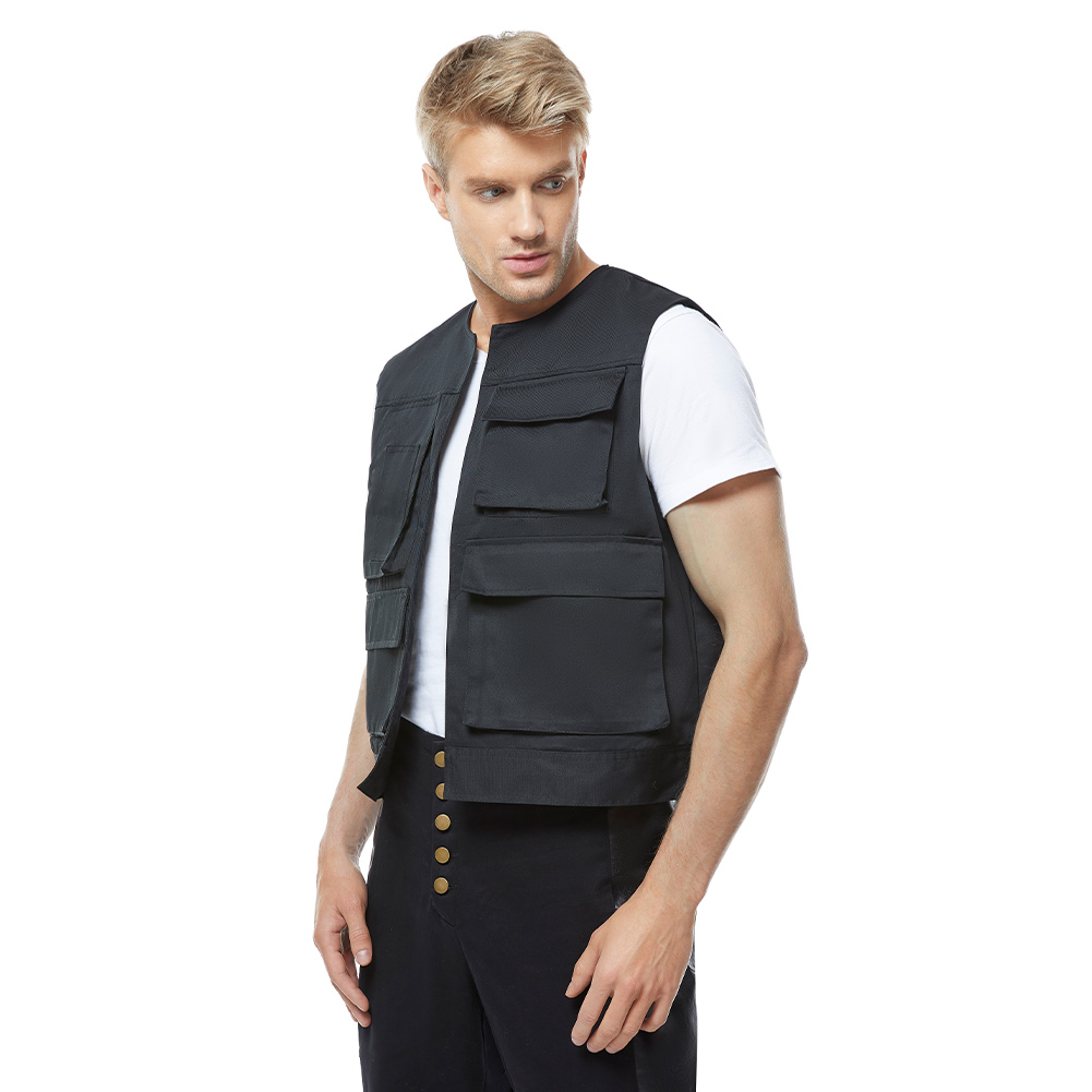 Star Wars ANH A New Hope Han Solo Red Stripe Vest Trousers Cosplay Costume - Picture 32 of 32