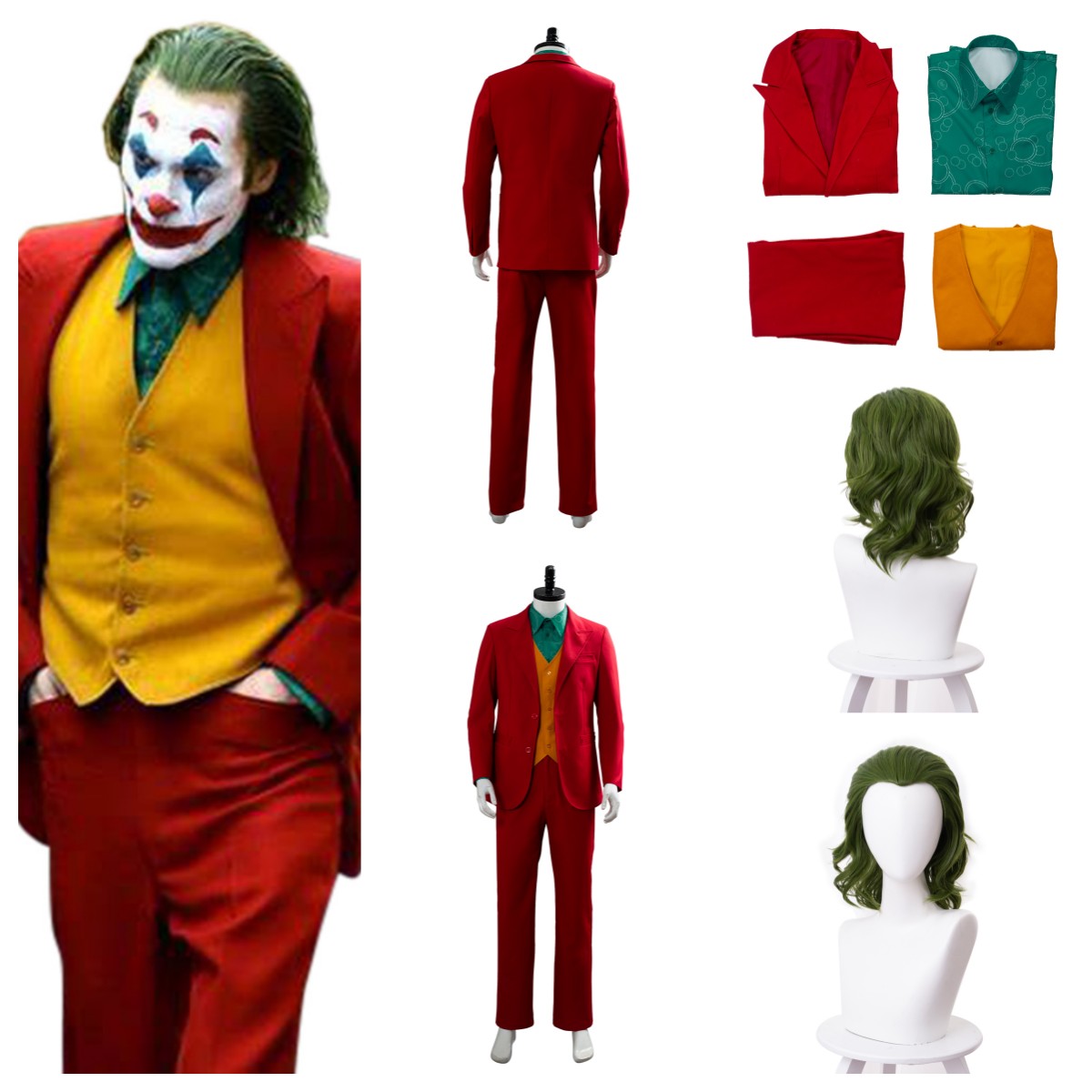 2019 Movie Joker Joaquin Phoenix Arthur Fleck Cosplay Red Deluxe