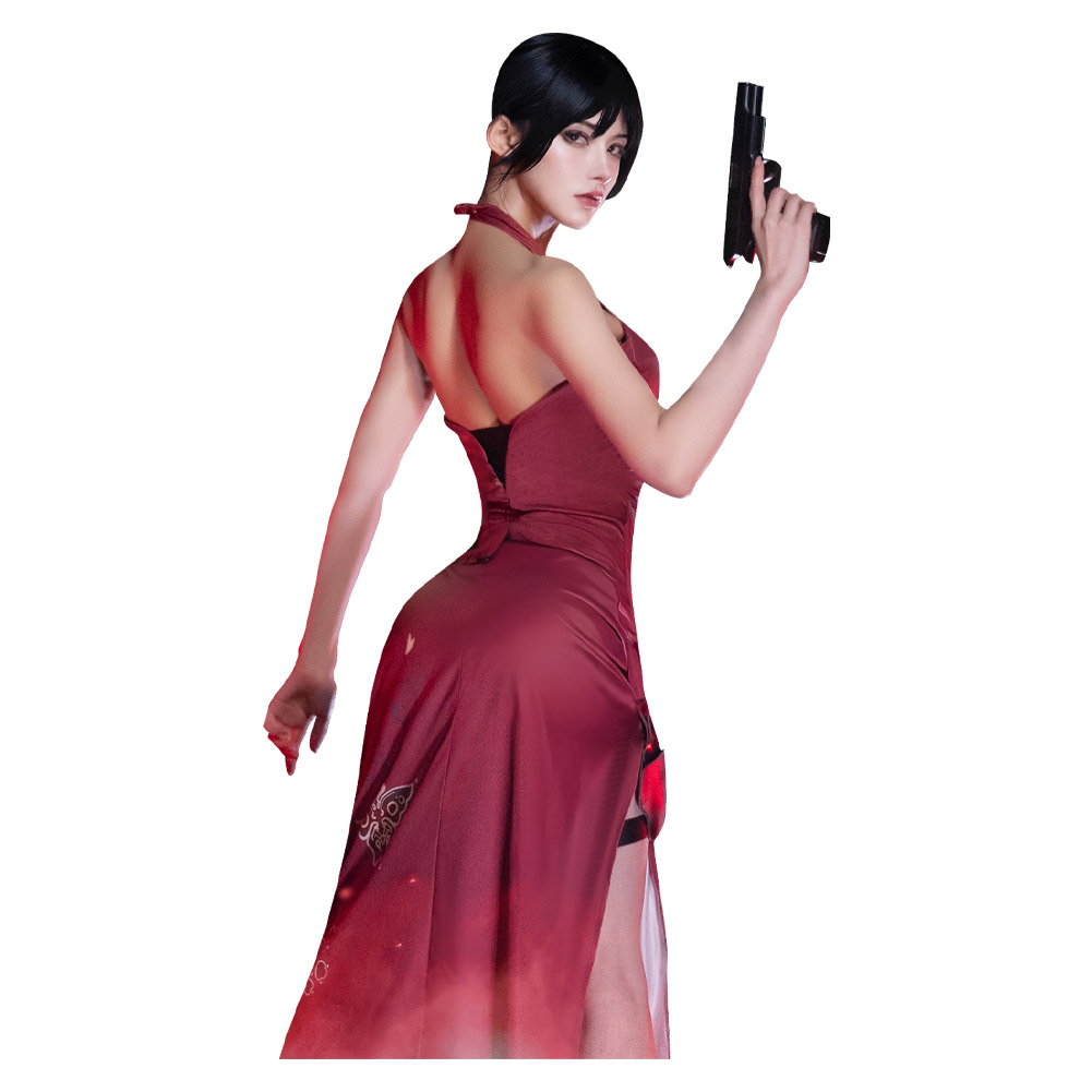 Resident Evil 4 Ada Wong Disfraz de Cosplay Cheongsam Vestido Halloween Disfraz Traje - Imagen 65 de 72