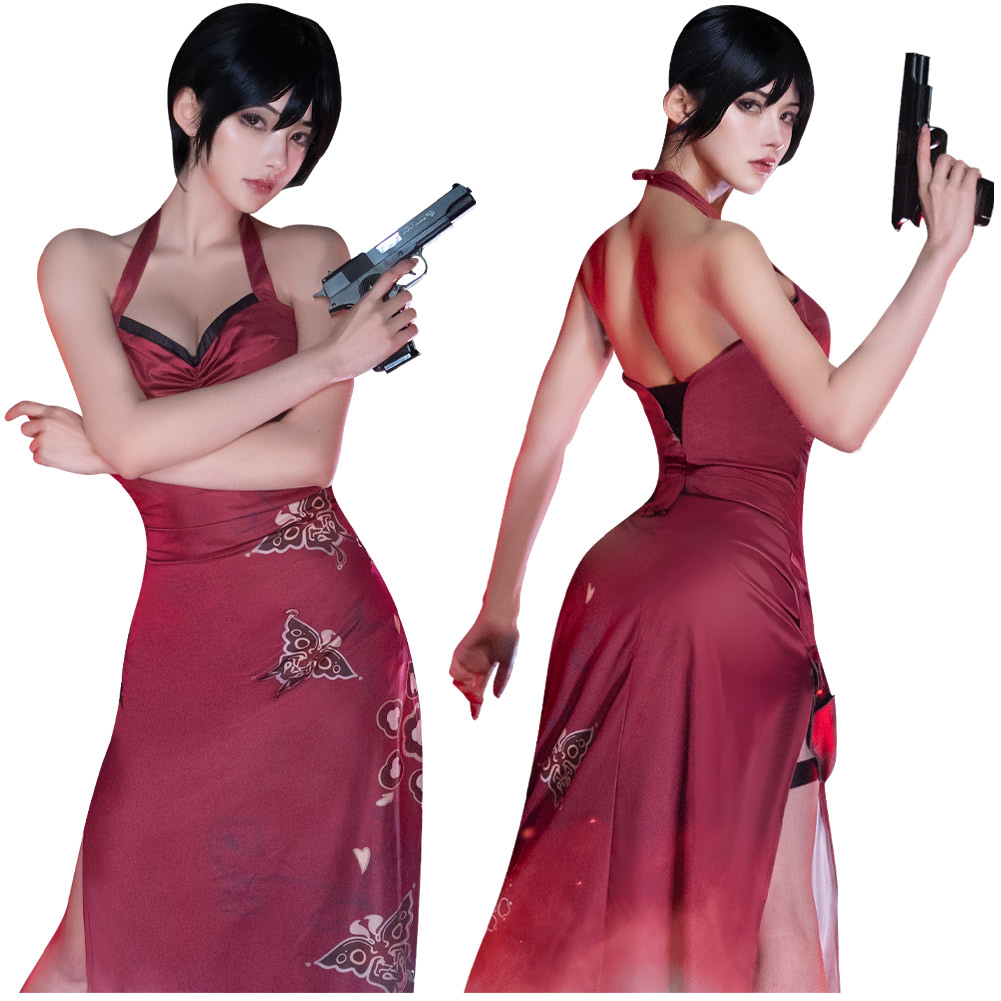 Resident Evil 4 Ada Wong Disfraz de Cosplay Cheongsam Vestido Halloween Disfraz Traje - Imagen 70 de 72