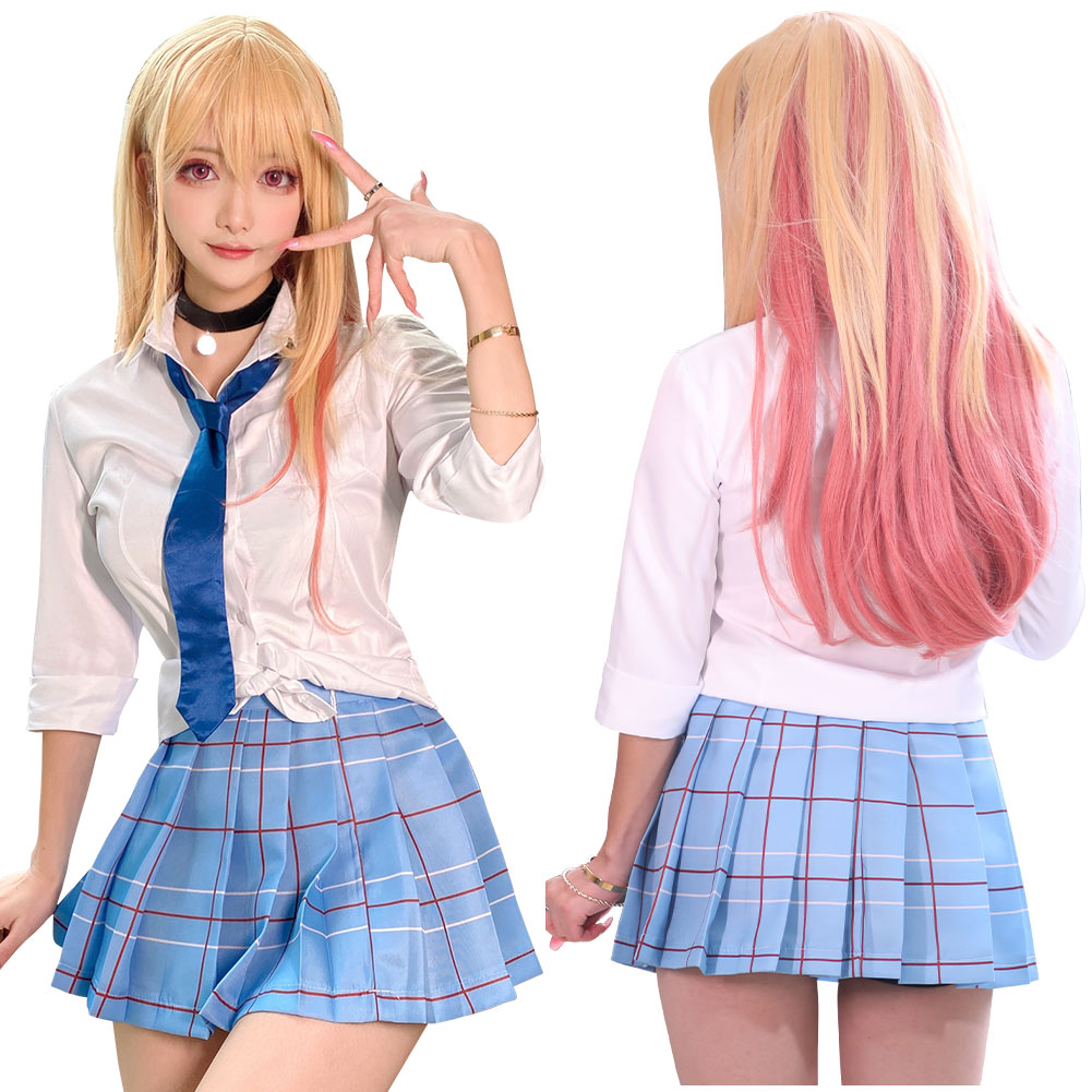 Marin Kitagawa Japanese White JK School Girl Uniform Marin Wig Cosplay Costume - Picture 16 of 21
