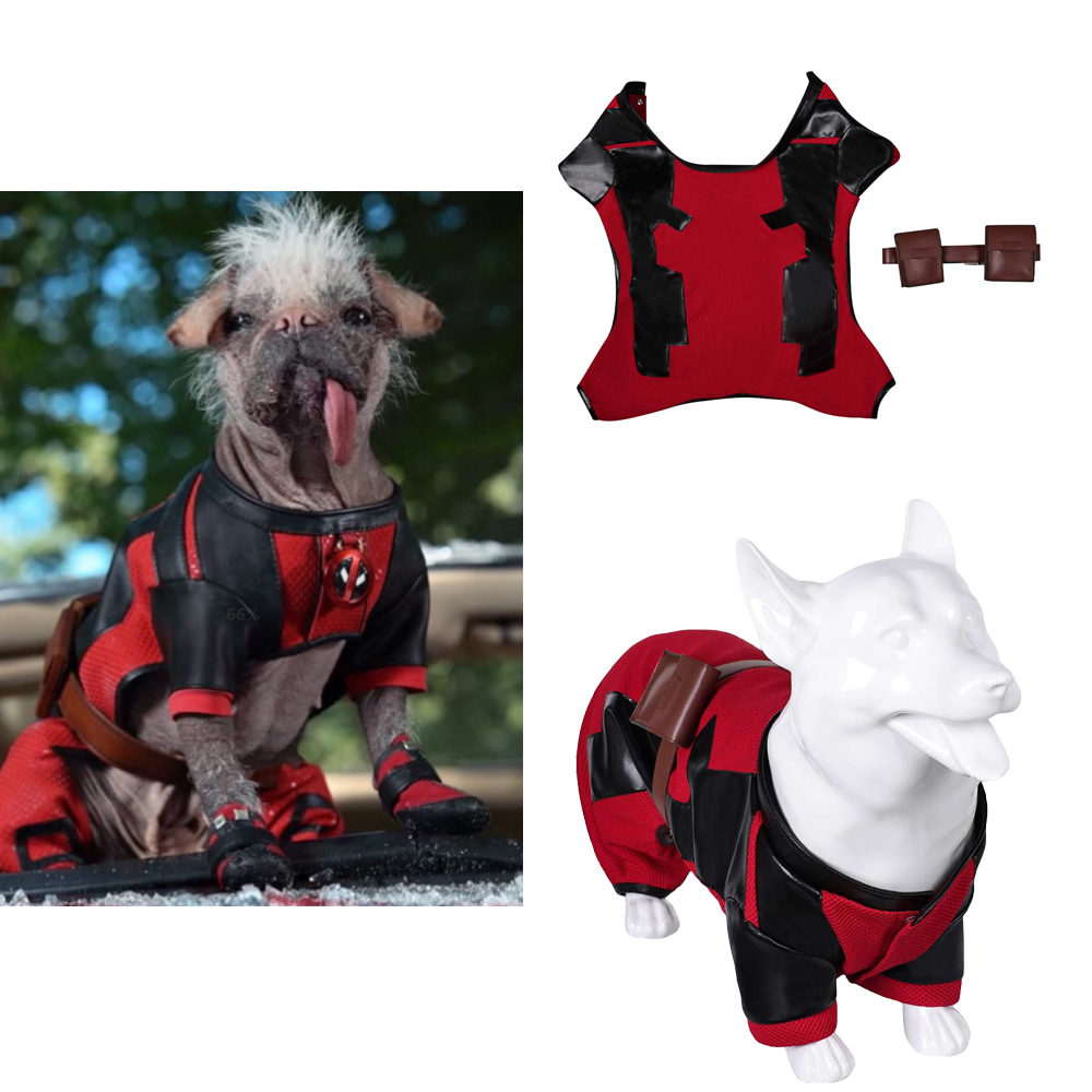 Deadpool 3 Dogpool Peggy Wolverine Mascotas Perros Arnés Cachorro Disfraz + Gafas + Insignia - Imagen 79 de 79