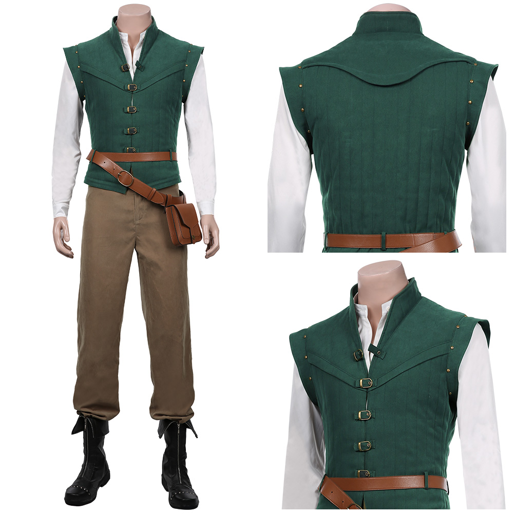 Tangled-Flynn Rider Cosplay Costume Vest Outfit Carnival Uniform Halloween Mens - Picture 29 of 30