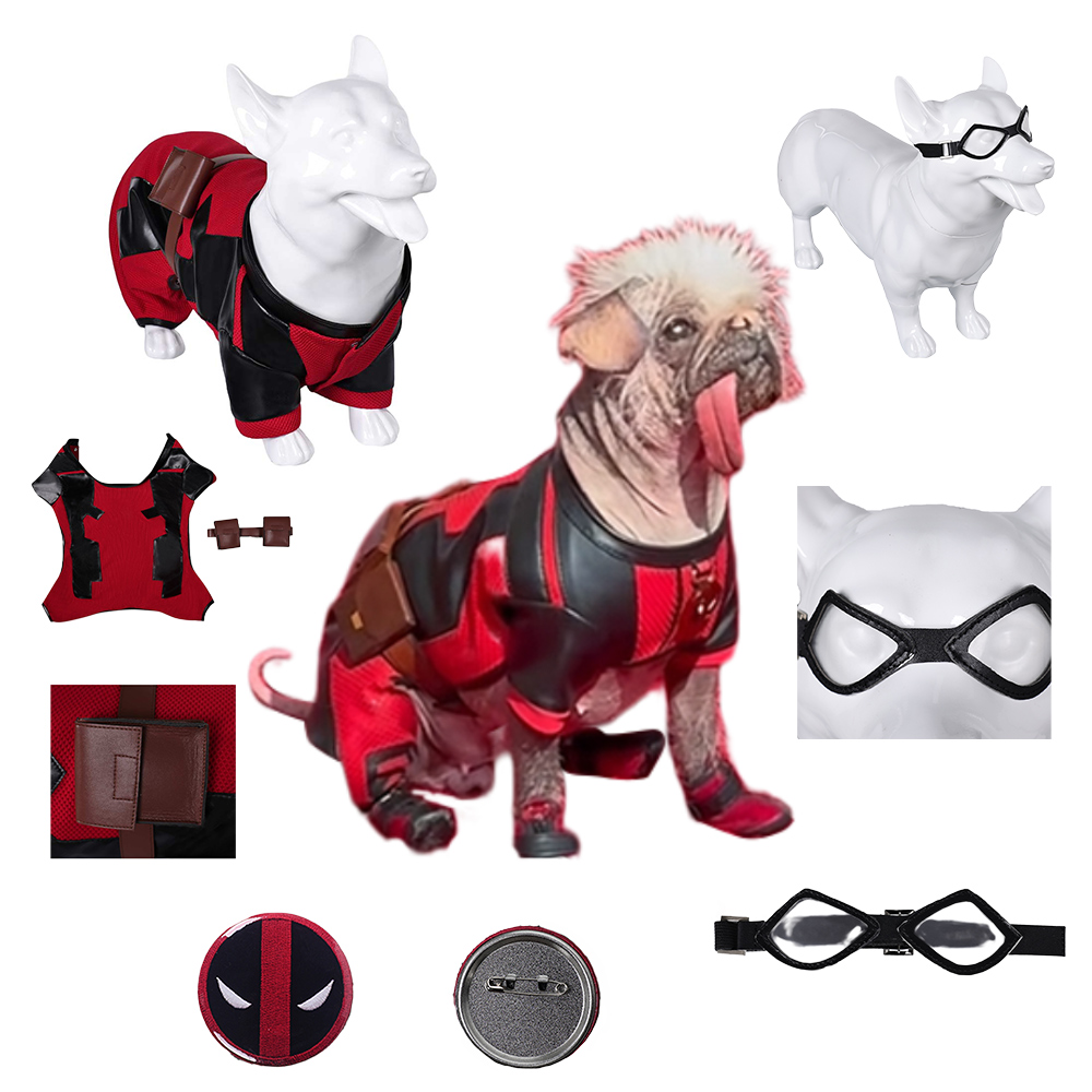 Deadpool 3 Dogpool Peggy Wolverine Mascotas Perros Arnés Cachorro Disfraz + Gafas + Insignia - Imagen 13 de 79