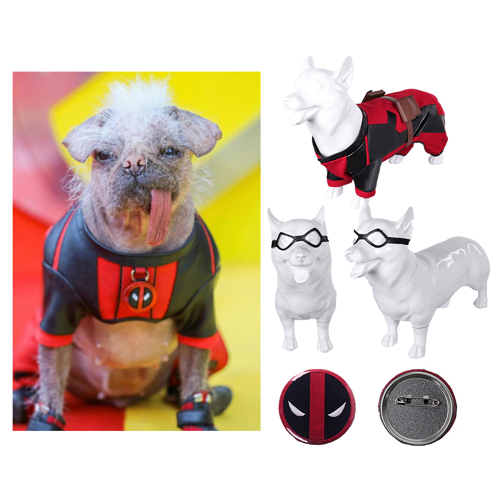 Deadpool 3 Dogpool Peggy Wolverine Mascotas Perros Arnés Cachorro Disfraz + Gafas + Insignia - Imagen 35 de 79
