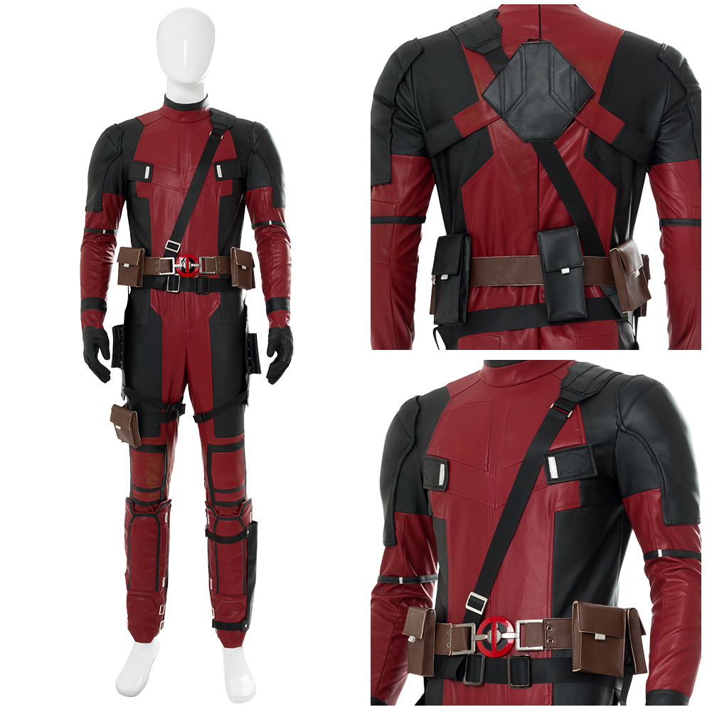 X-Men Deadpool 2 Wade Winston Wilson Cosplay Costume Bodysuit Suit Jumpsuit+Mask - Picture 26 of 33