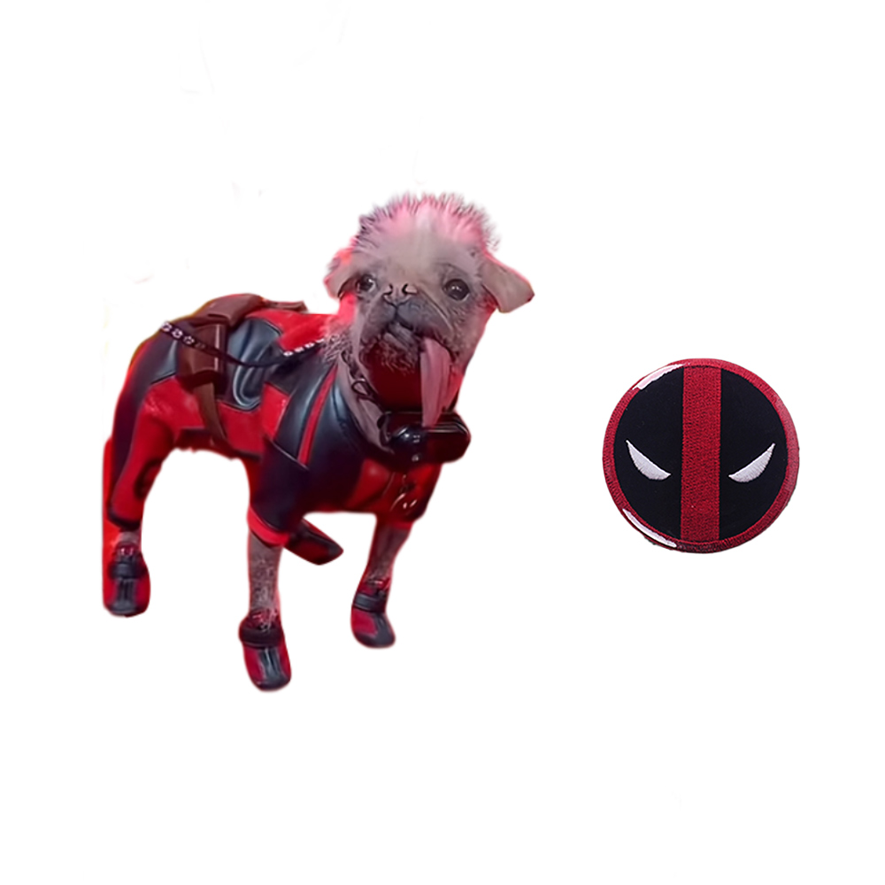 Deadpool & Wolverine Dogs Dogpool Peggy Pets Costume Harness Vest+Glasses+Badge - Picture 41 of 48