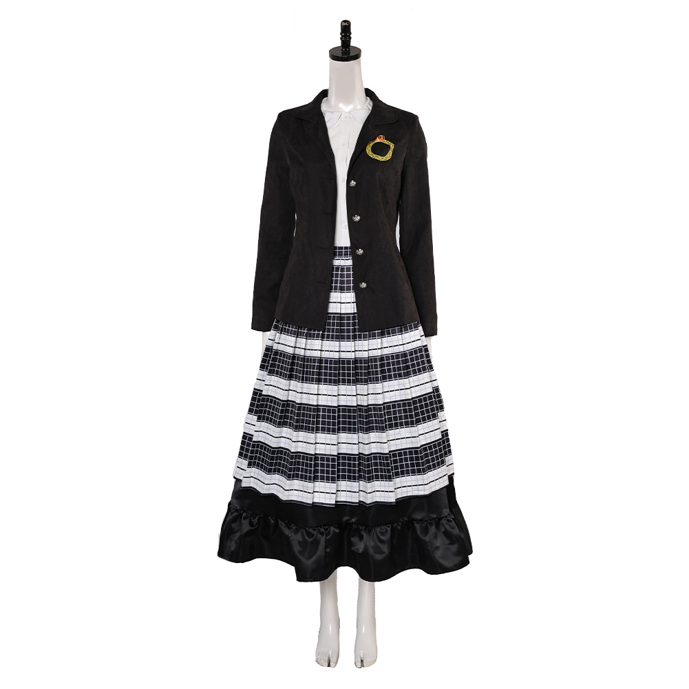 Movie Beetlejuice Lydia Dress Cosplay Costume Halloween Suits Outfit Skirts Coat - Picture 14 of 18