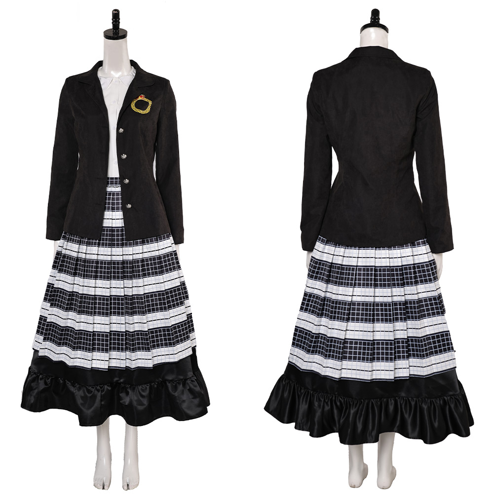 Movie Beetlejuice Lydia Dress Cosplay Costume Halloween Suits Outfit Skirts Coat - Picture 18 of 18