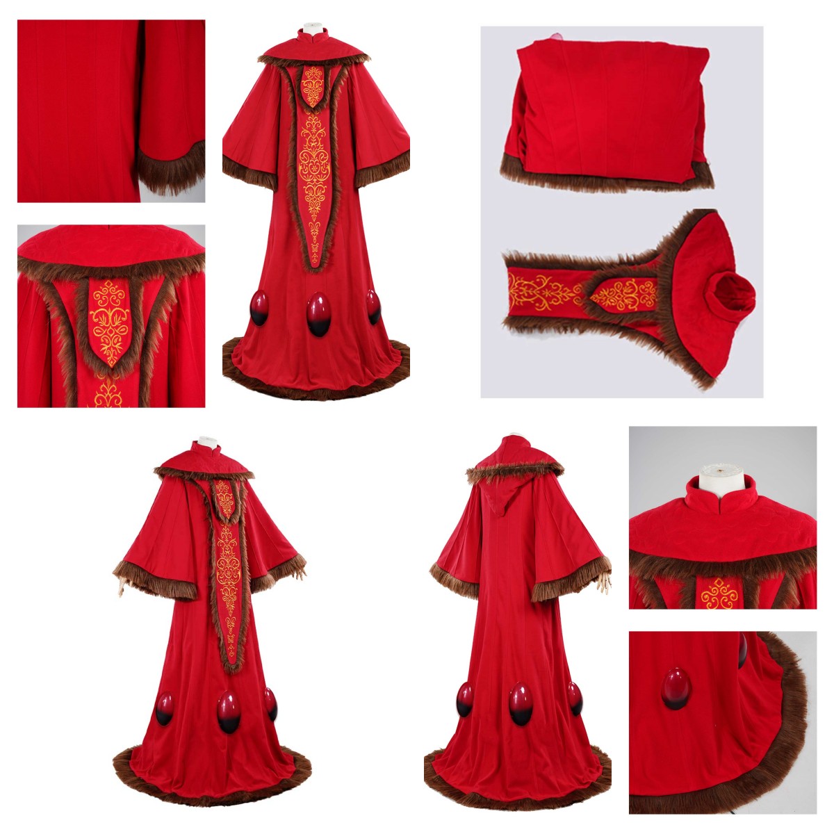 TV Wars Queen Padme Naberrie Amidala Costume Cosplay Throne Room Gown Red  Dress | eBay