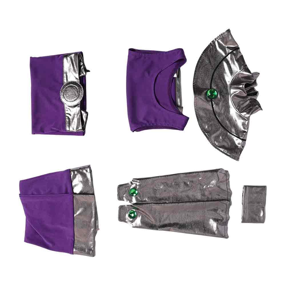 Teen Titans Superhero Starfire Koriand'r Cosplay Costume Outfit Skirt Vest Dress - Picture 20 of 24