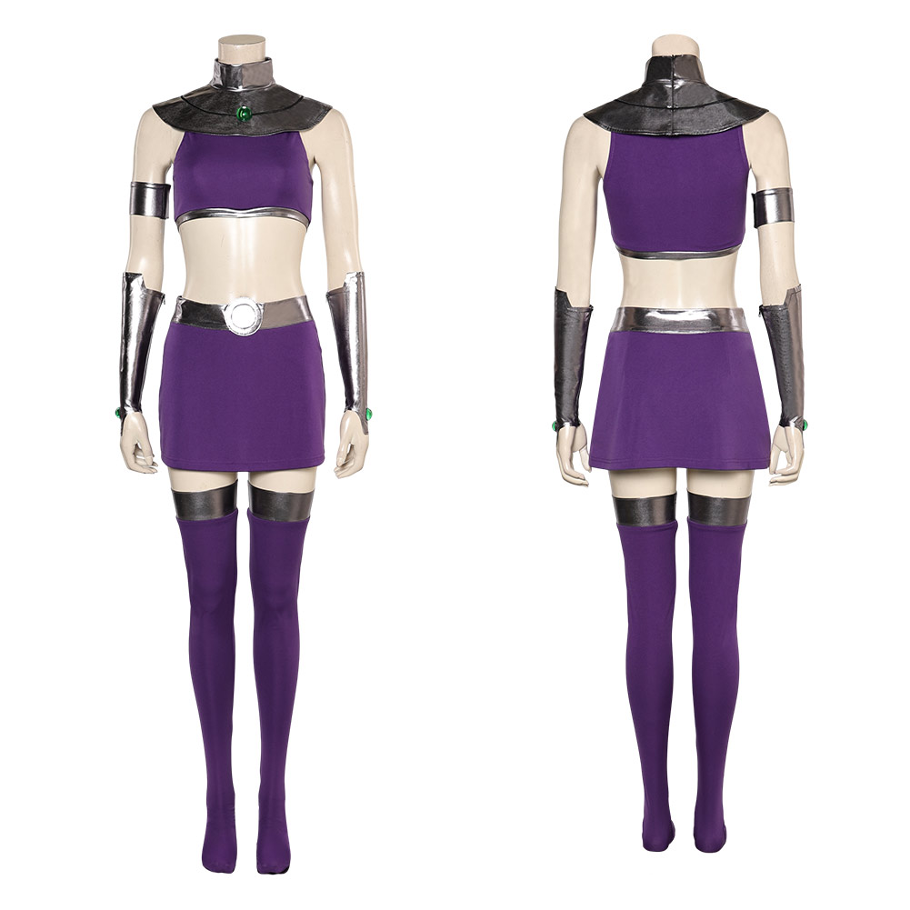 Teen Titans Superhero Starfire Koriand'r Cosplay Costume Outfit Skirt Vest Dress - Picture 13 of 24