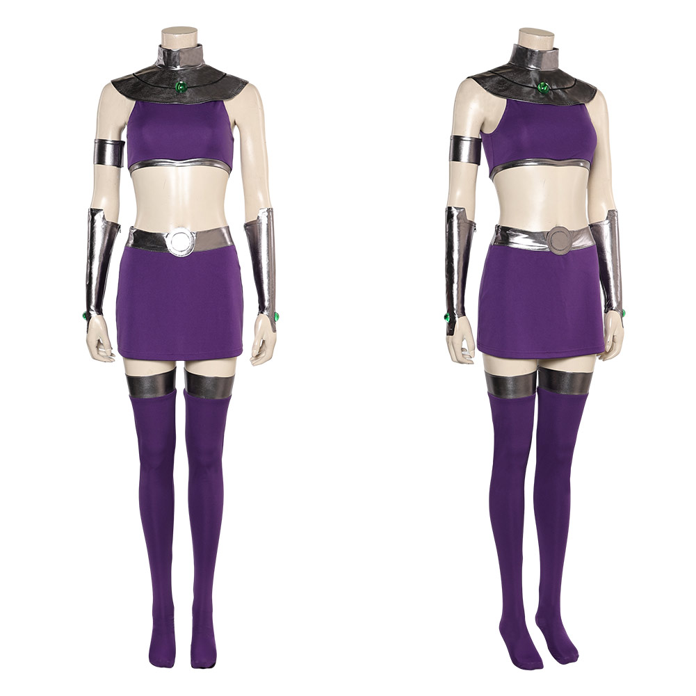 Teen Titans Superhero Starfire Koriand'r Cosplay Costume Outfit Skirt Vest Dress - Picture 21 of 24