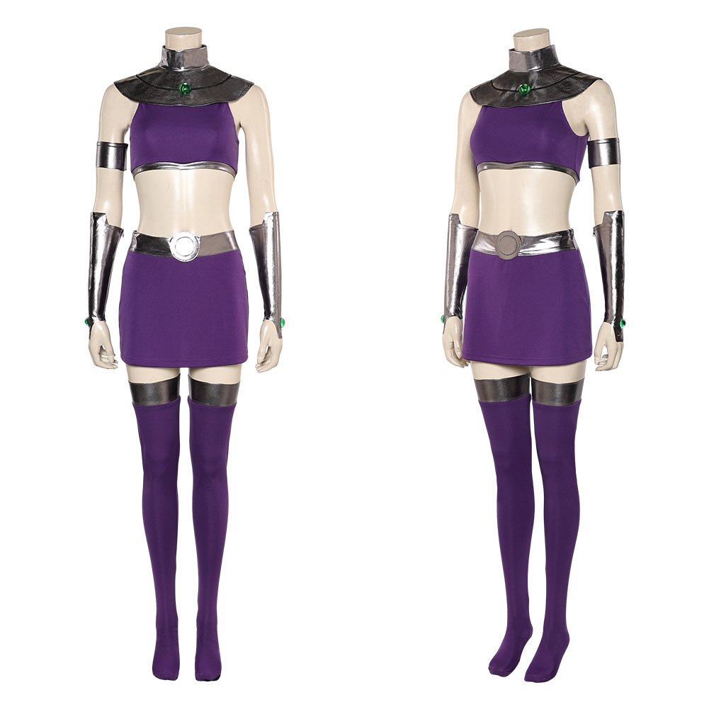 Teen Titans Superhero Starfire Koriand'r Cosplay Costume Outfit Skirt Vest Dress - Picture 23 of 24