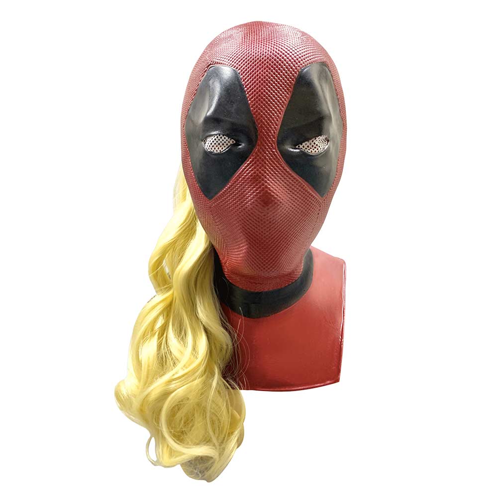 2024 Deadpool & Wolverine Ladypool Mask Halloween Latex Headgear Prop Helmet Wig - Picture 33 of 38