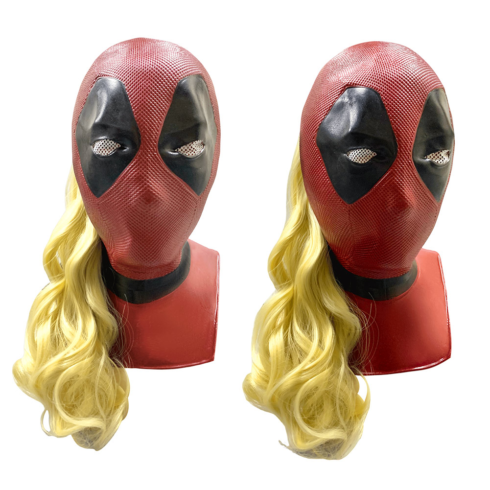 2024 Deadpool & Wolverine Ladypool Mask Halloween Latex Headgear Prop Helmet Wig - Picture 37 of 38