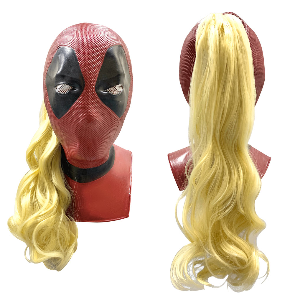 2024 Deadpool & Wolverine Ladypool Mask Halloween Latex Headgear Prop Helmet Wig - Picture 36 of 38