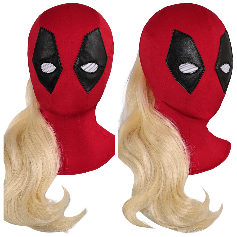 2024 Deadpool & Wolverine Ladypool Mask Halloween Latex Headgear Prop Helmet Wig - Picture 22 of 38